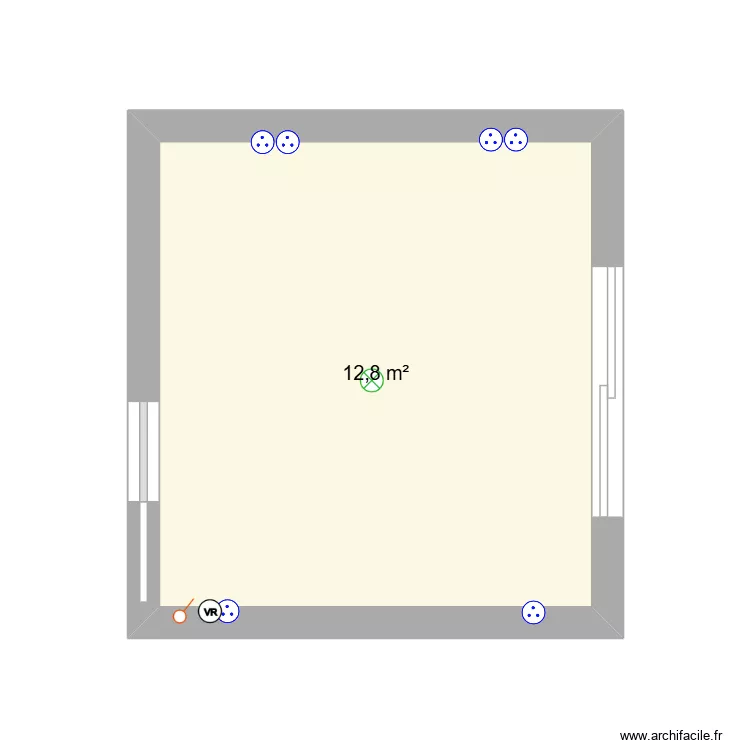glx. Plan de 1  et 13 m²