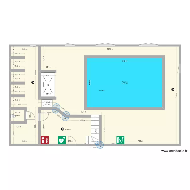 &eacute;tage 1. Plan de 43  et 1494 m²