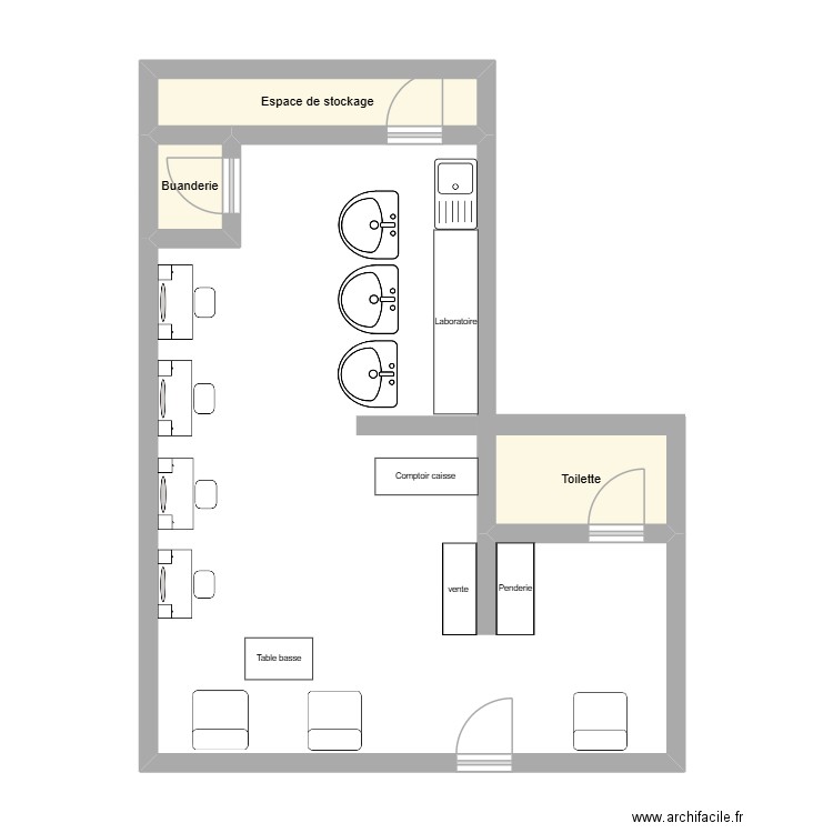 salon. Plan de 3 pièces et 8 m2