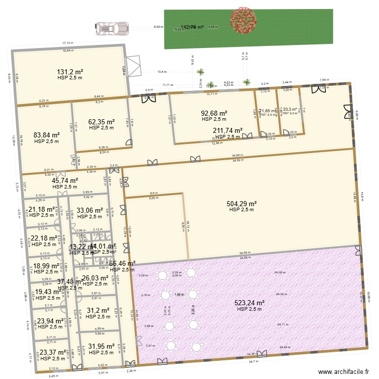 hgkhgck. Plan de 24 pièces et 2083 m2