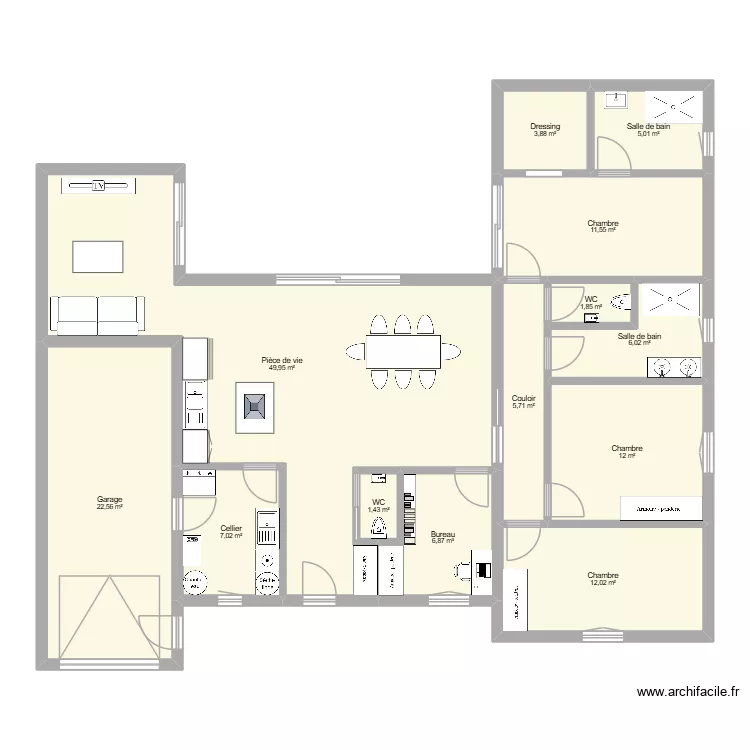 Projet 2. Plan de 13  et 146 m²