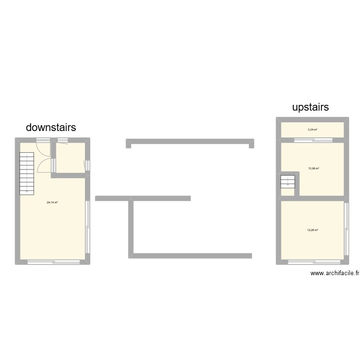 prefab beton. Plan de 4 pièces et 50 m2