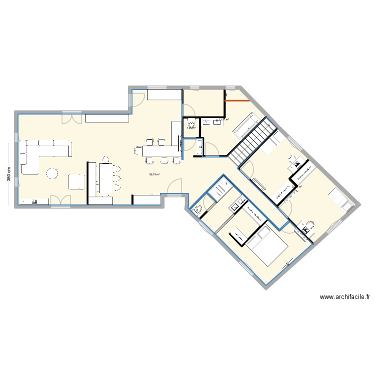 20 Gabriel Peri. Plan de 4 pièces et 132 m2