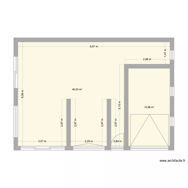 V1.1. Plan de 2  et 59 m²