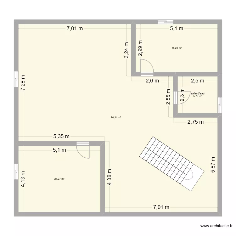 plan&nbsp;sous sol. Plan de 4  et 138 m²