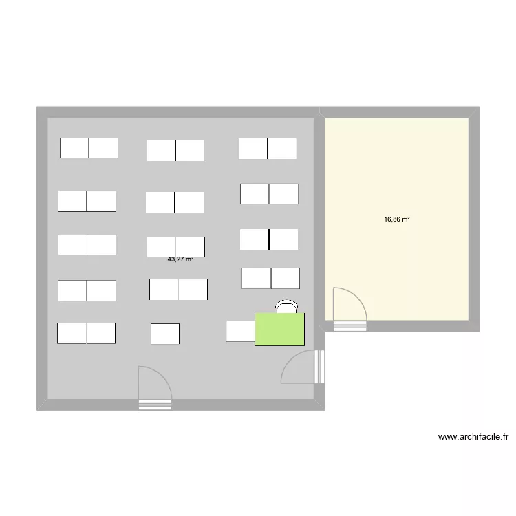 Salle arts plastiques bat admin. Plan de 2 et 60 m² Salle arts plastiques bat admin. Plan de 2 et 60 m²