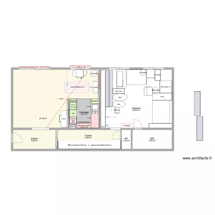 stockage chambre. Plan de 