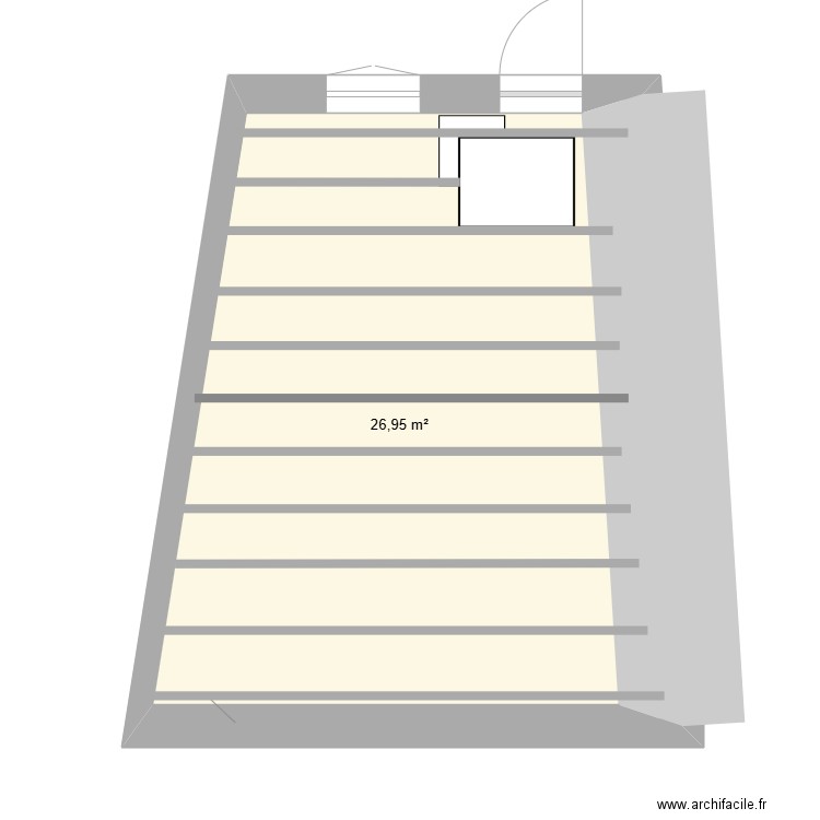 pose des poutrelles. Plan de 1 pièce et 27 m2