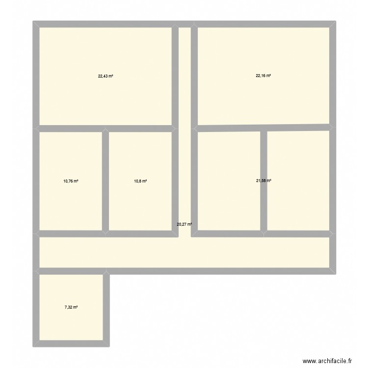 M 3. Plan de 7 pièces et 115 m2