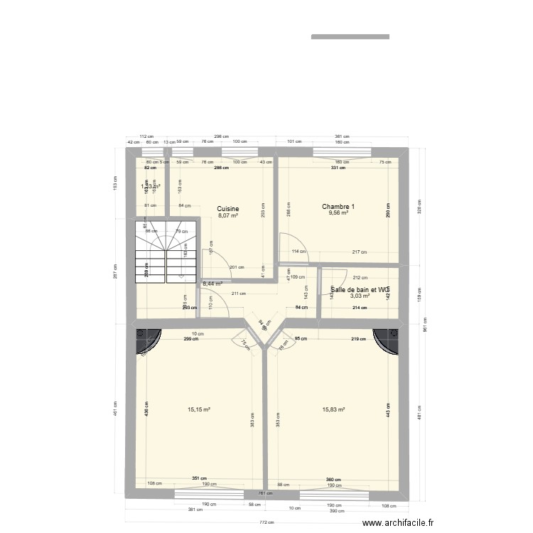 immeuble1 1er existant V1. Plan de 0 pièce et 0 m2