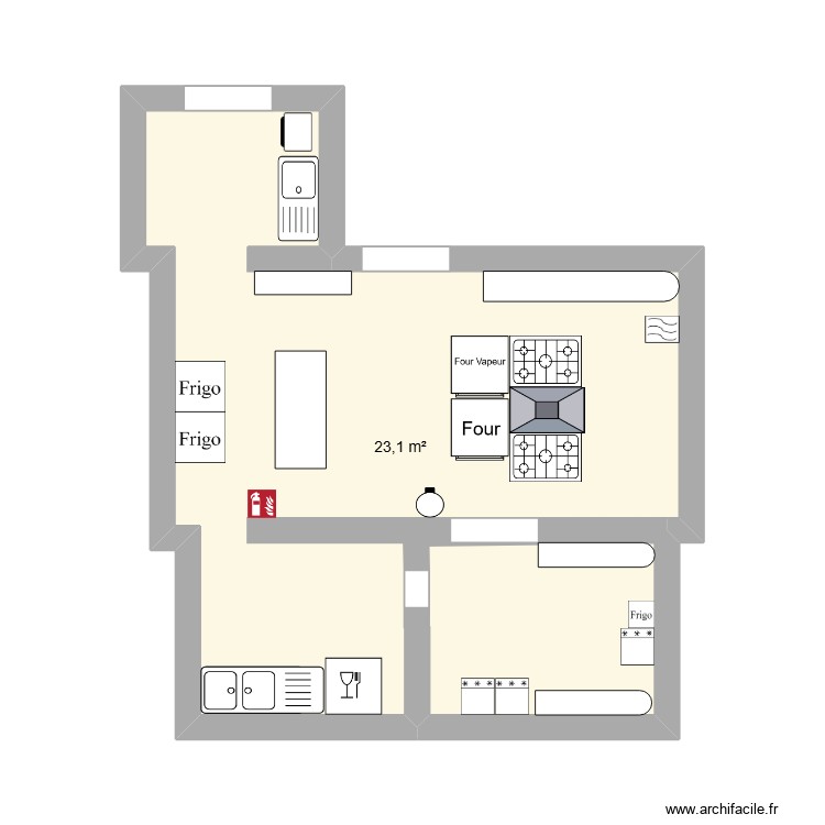 PLAN CUISINE MARCHE EN AVANT. Plan de 0 pièce et 0 m2