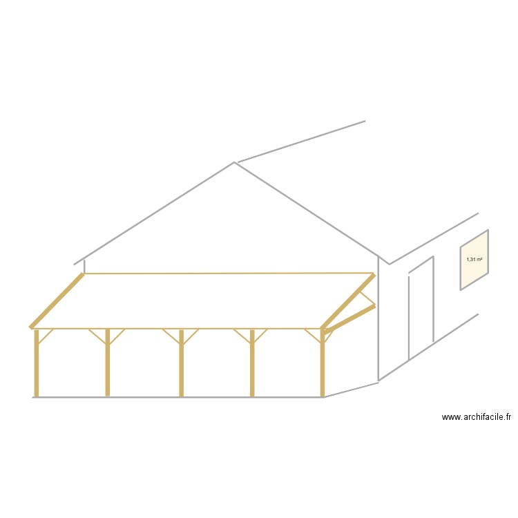 carport longueur. Plan de 1 pièce et 1 m2