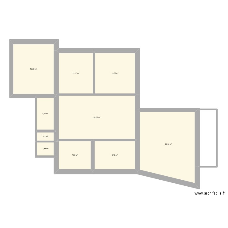 plan de base. Plan de 10 pièces et 120 m2