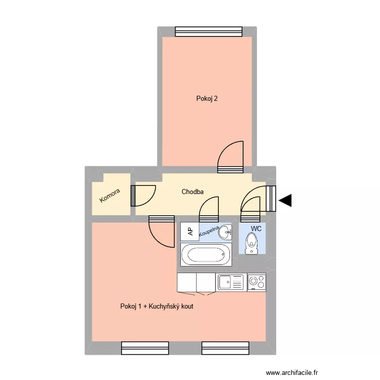 Pastrň&aacute;kova 1132, byt 4. Plan de 14 pièces et 160 m²