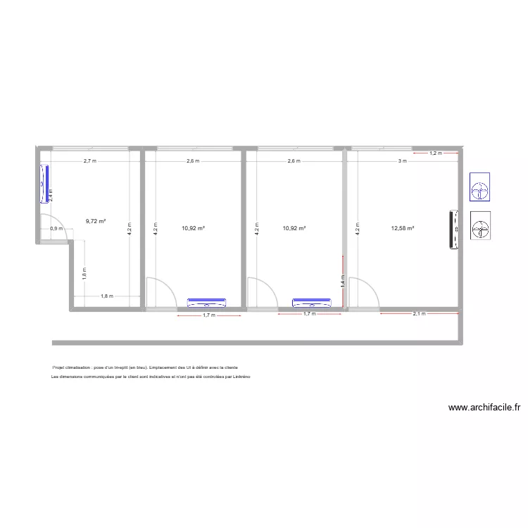 Projet Laure. Plan de 4  et 44 m²