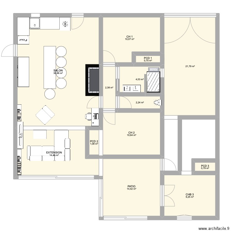 PLAN ILE DE RE. Plan de 13 pièces et 131 m2
