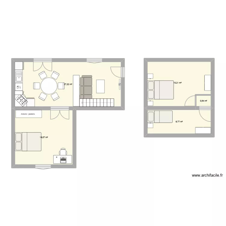 gite des Bruyères aménagement mezzanine. Plan de 5 Pièces et 70 m² gite des Bruyères aménagement mezzanine. Plan de 5 Pièces et 70 m²