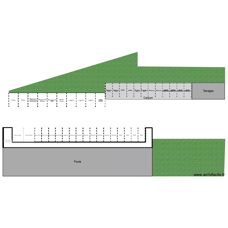 Parking poste de Marche 2026-05-13. Plan de 1 et 131 m² Parking poste de Marche 2026-05-13. Plan de 1 et 131 m²
