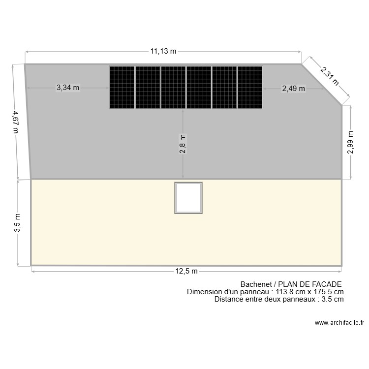 Bachenet. Plan de 2 pièces et 100 m2