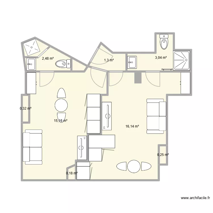 desambrois 2 studios. Plan de 