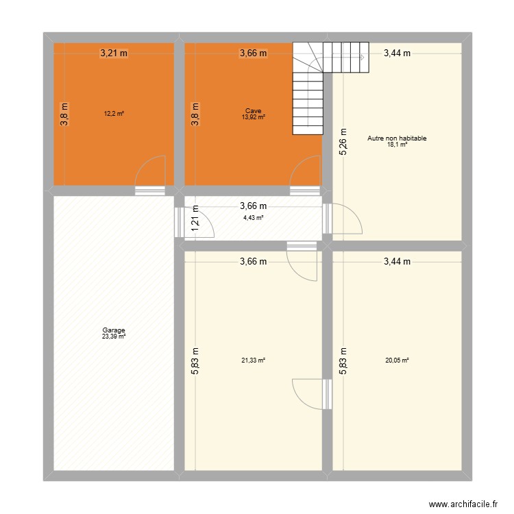 danse des pain. Plan de 7 pièces et 113 m2