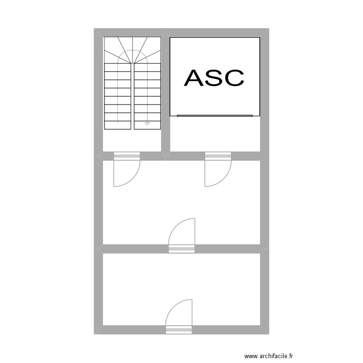 Essai 1. Plan de 6 pièces et 77 m2