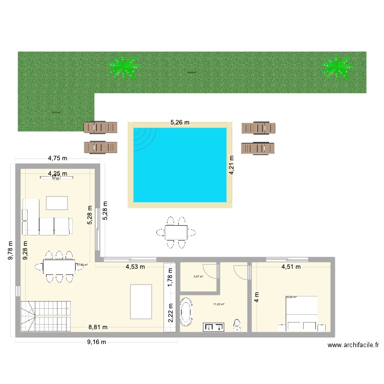 Phase 3. Plan de 4 pièces et 90 m2