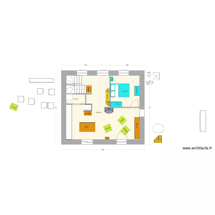en face : essai 4 definitif. Plan de 