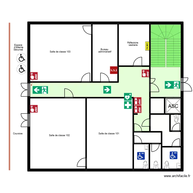 Centre Culturel Vitrolles 1et etage Plan 1. Plan de 15 pièces et 229 m² Centre Culturel Vitrolles 1et etage Plan 1. Plan de 15 pièces et 229 m²