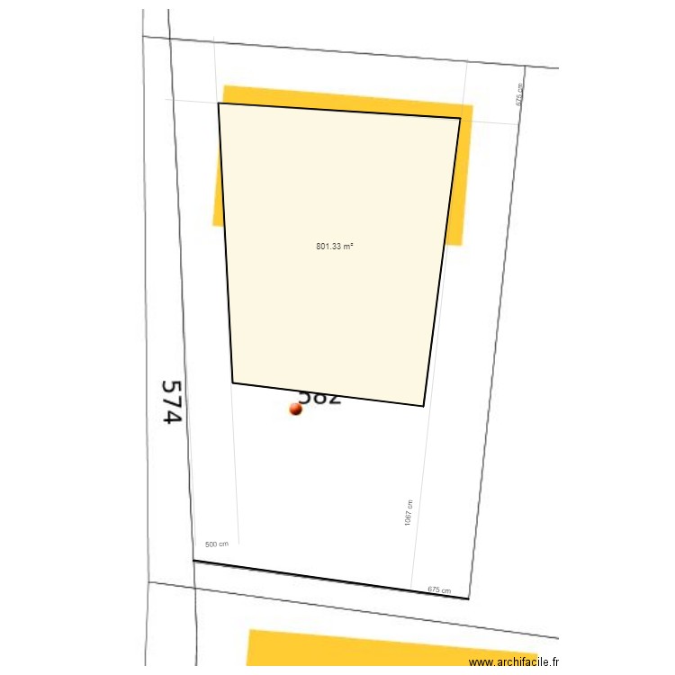 bajeux. Plan de 1 pièce et 801 m2