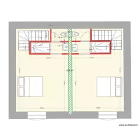 Plan &eacute;tage avec wc centraux