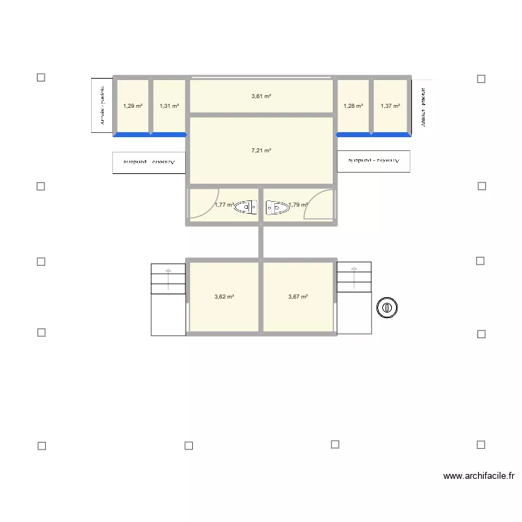 Sauna2. Plan de 10  et 27 m²
