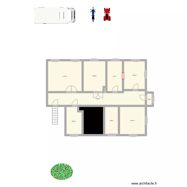 PLAN. Plan de 10 pièces et 128 m²