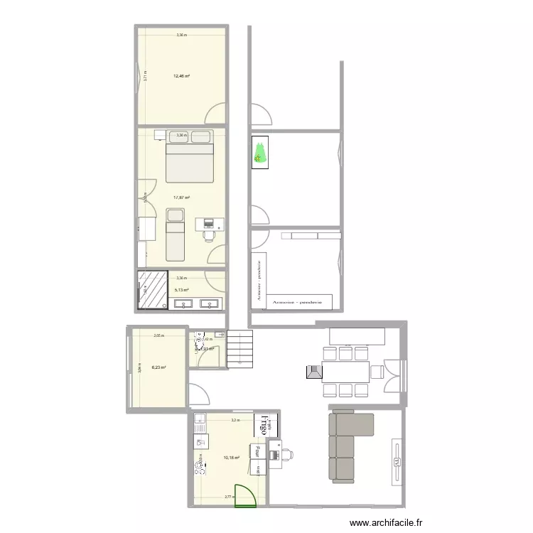 Maison La Saline. Plan de 6 Pièces et 54 m²