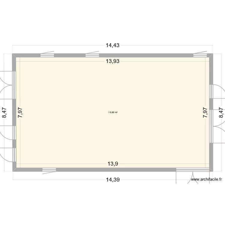 salle touraine. Plan de 1 Pièce et 111 m²
