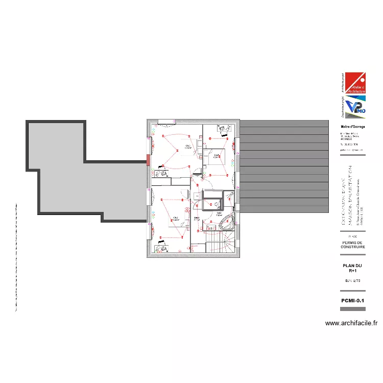 renou elec R+1. Plan de 3  et 2 m²