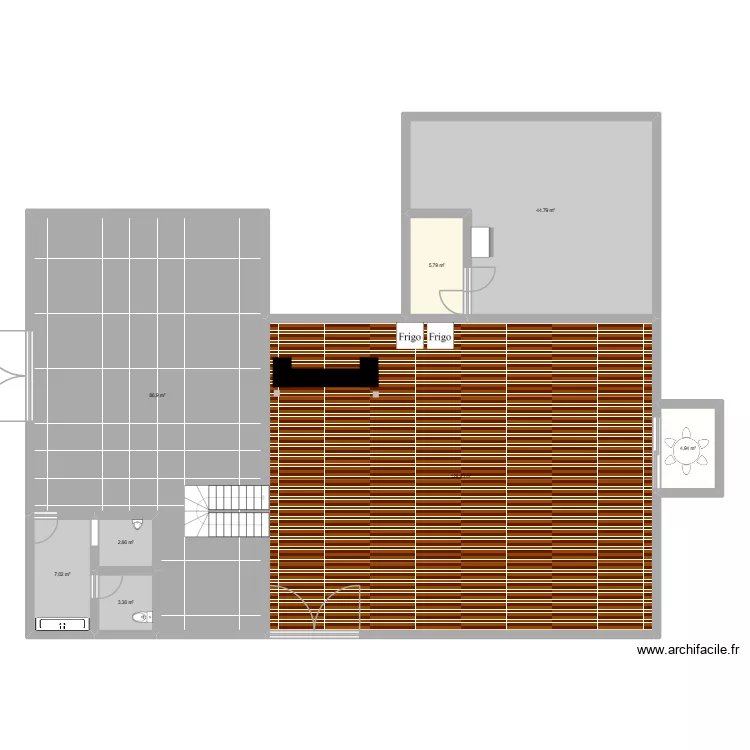 Restau GSB. Plan de 8  et 286 m²