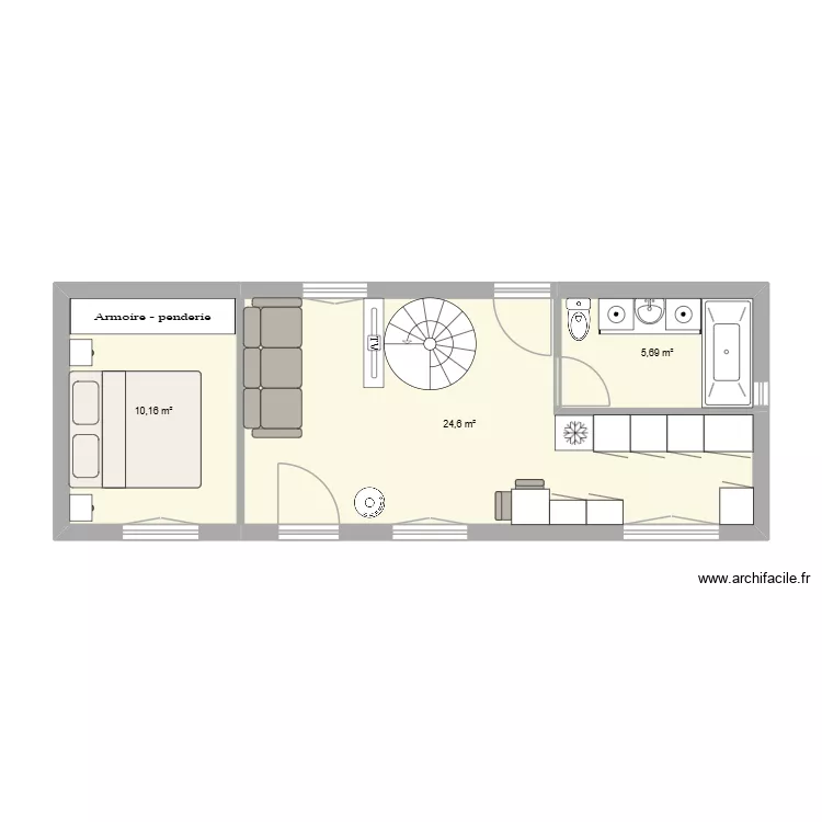 PLAN DE BASE ST GILDAS test 2. Plan de 3 Pièces et 40 m² PLAN DE BASE ST GILDAS test 2. Plan de 3 Pièces et 40 m²