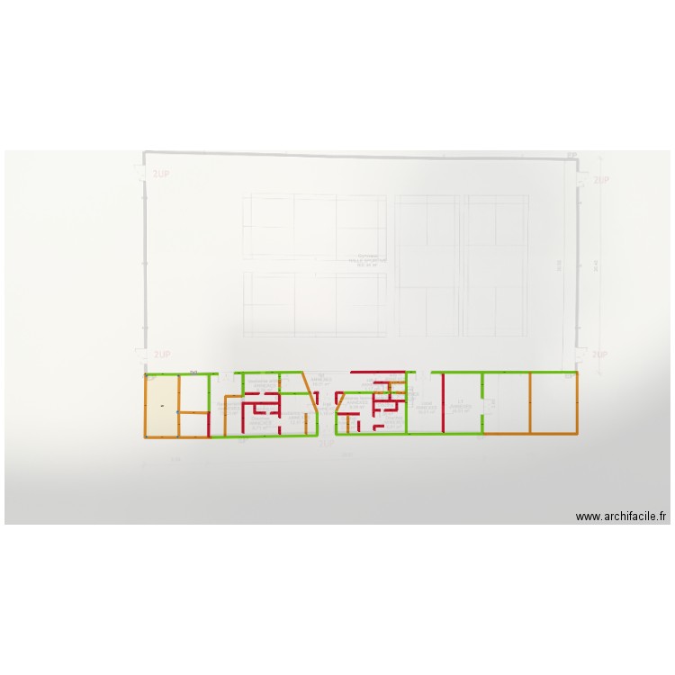 GYMNASE ETUDES. Plan de 1 pièce et 116 m2