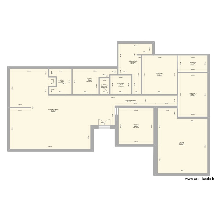 plan PHILIPPOT. Plan de 11 pièces et 246 m2