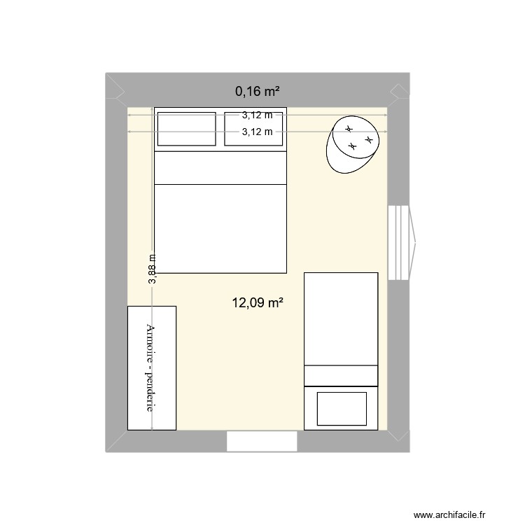 chambre Antoine lits tete beche. Plan de 0 pièce et 0 m2