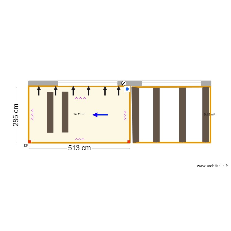 Mitzi Westwood- Portimão. Plan de 2 pièces et 14 m2