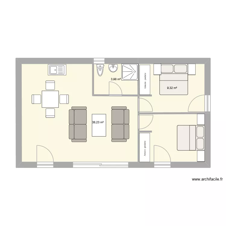 mehmet. Plan de 3 Pièces et 52 m²