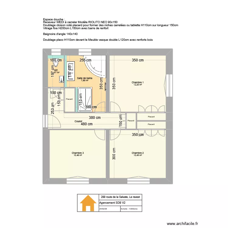 299 Salvate SDB V2. Plan de 11  et 53 m²