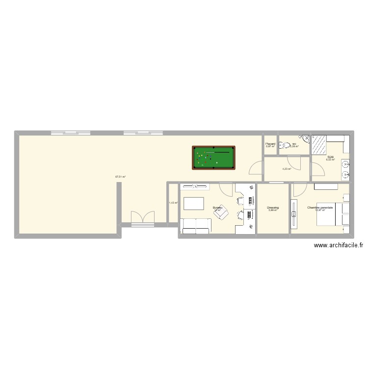 maison vieux manoir 1. Plan de 9 pièces et 114 m2