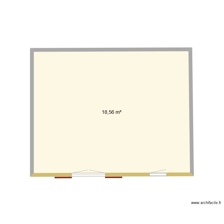 fufu. Plan de 1 pièce et 19 m2