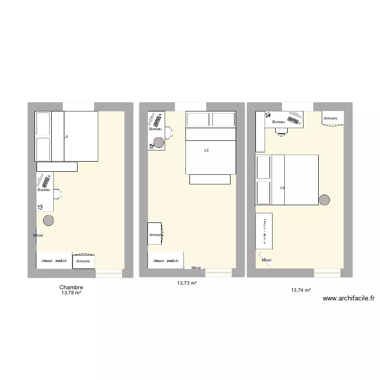 3 idée chambre. Plan de 3 et 41 m² 3 idée chambre. Plan de 3 et 41 m²