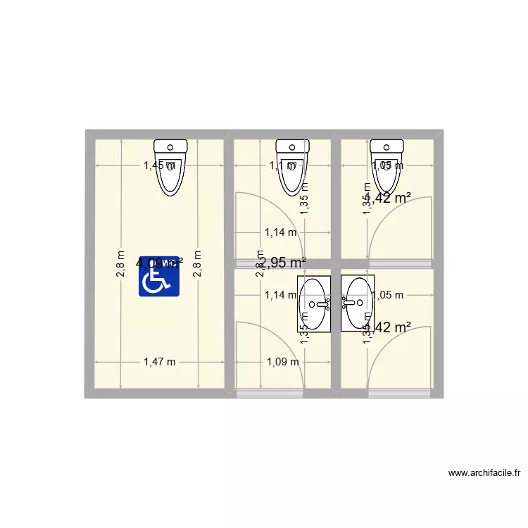 plan sanitaire. Plan de 4 pièces et 10 m² plan sanitaire. Plan de 4 pièces et 10 m²