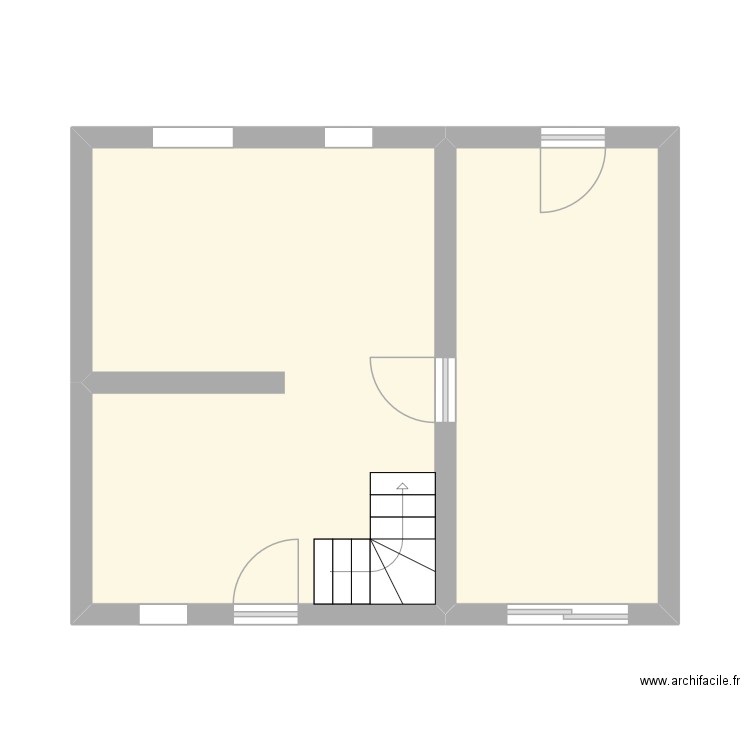 rdc. Plan de 2 pièces et 37 m2