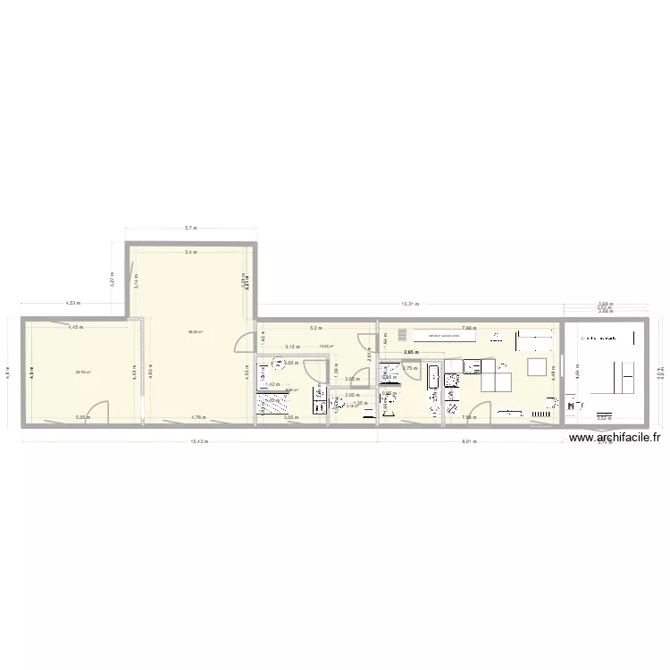 Saint Algis Version projet essai 3. Plan de 6 et 119 m² Saint Algis Version projet essai 3. Plan de 6 et 119 m²